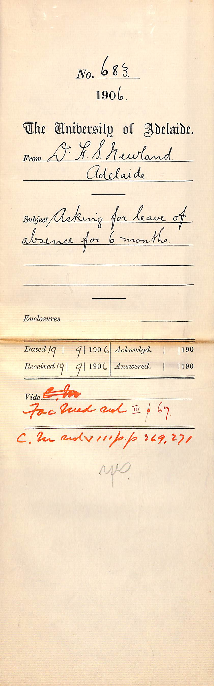 Requesting leave of absence for six months