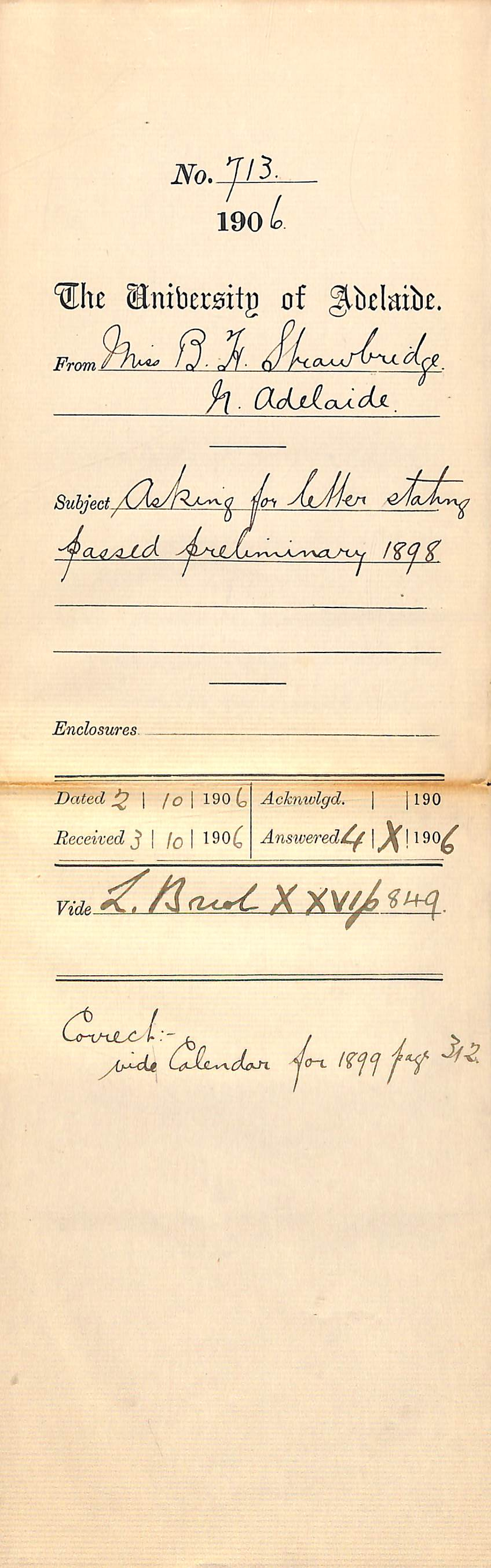 Requesting confirmation of passing Preliminary Exam