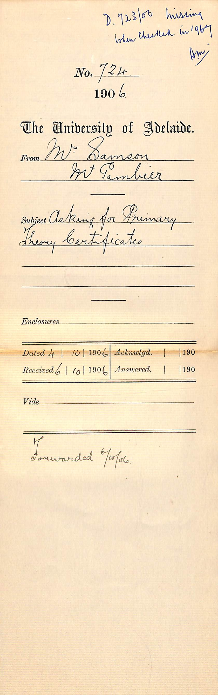 Requesting Music Theory certificates