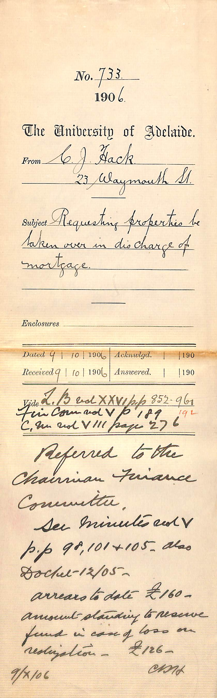 Regarding mortgage on properties