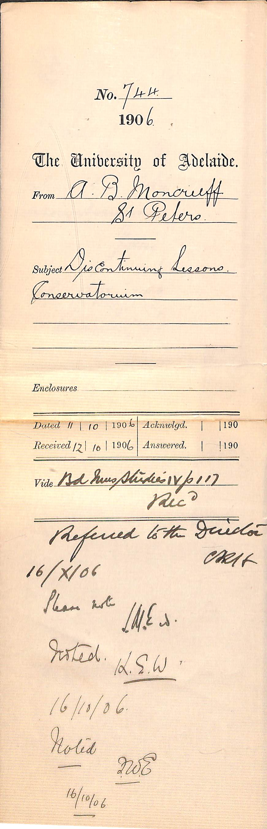 Discontinuing music studies