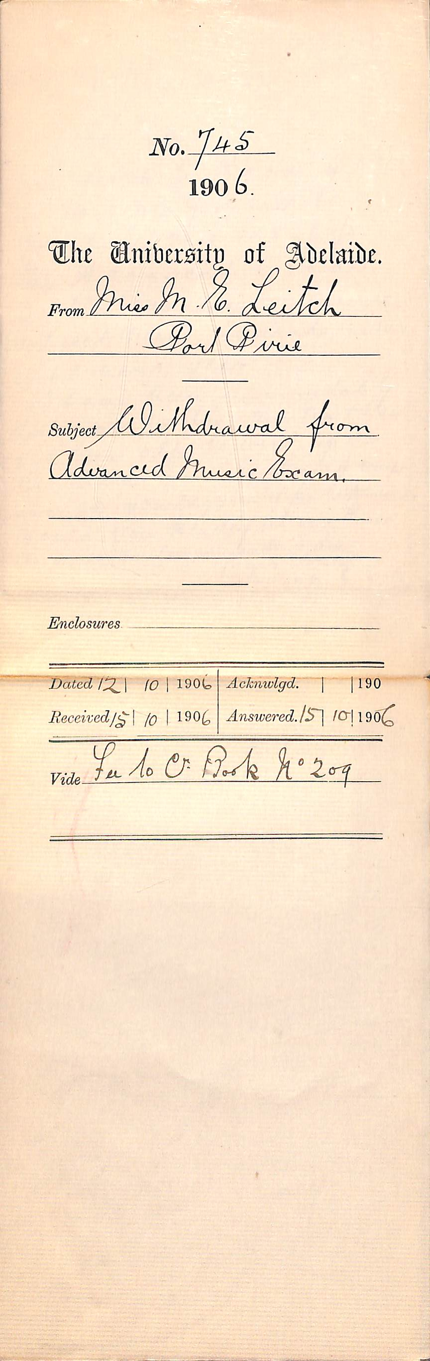 Deferring Advanced Practice of Music exams