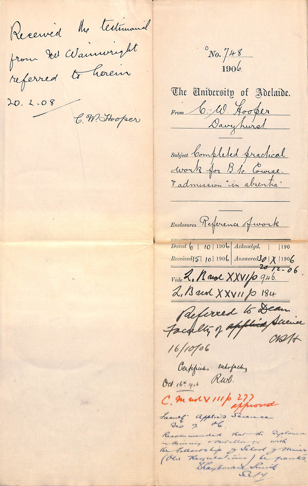 Applying for Mining and Metallurgy Diploma in absentia