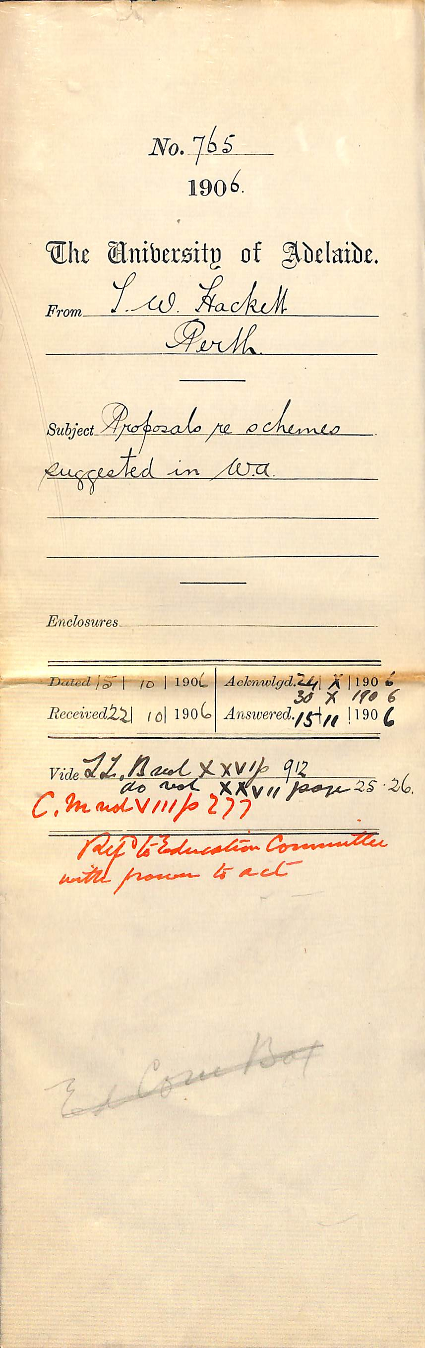 Responding to proposals for Perth Committee