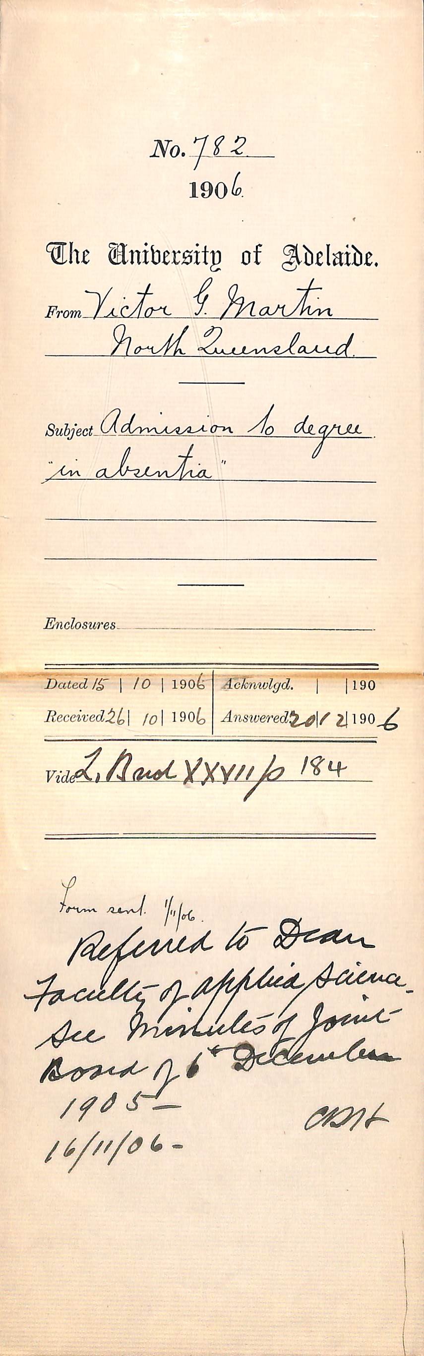 Applying for degree to be conferred in absentia