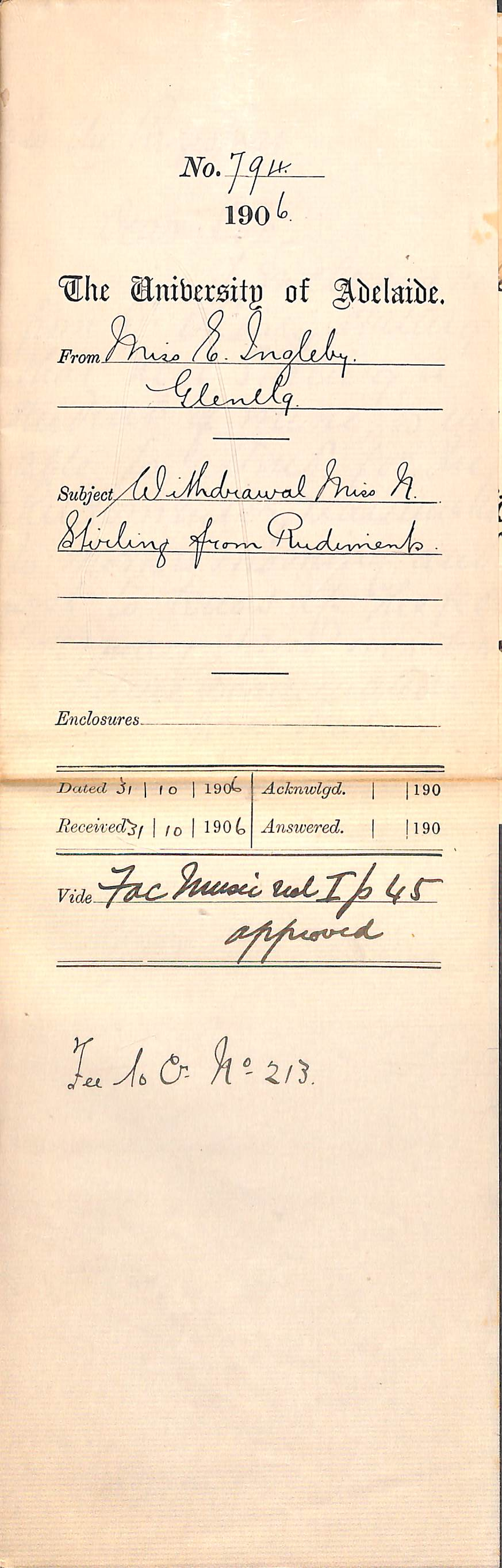 Unable to attend music exam and Doctor's note