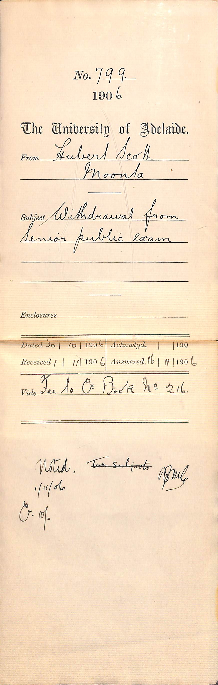 Withdrawing from Senior English Literature exam