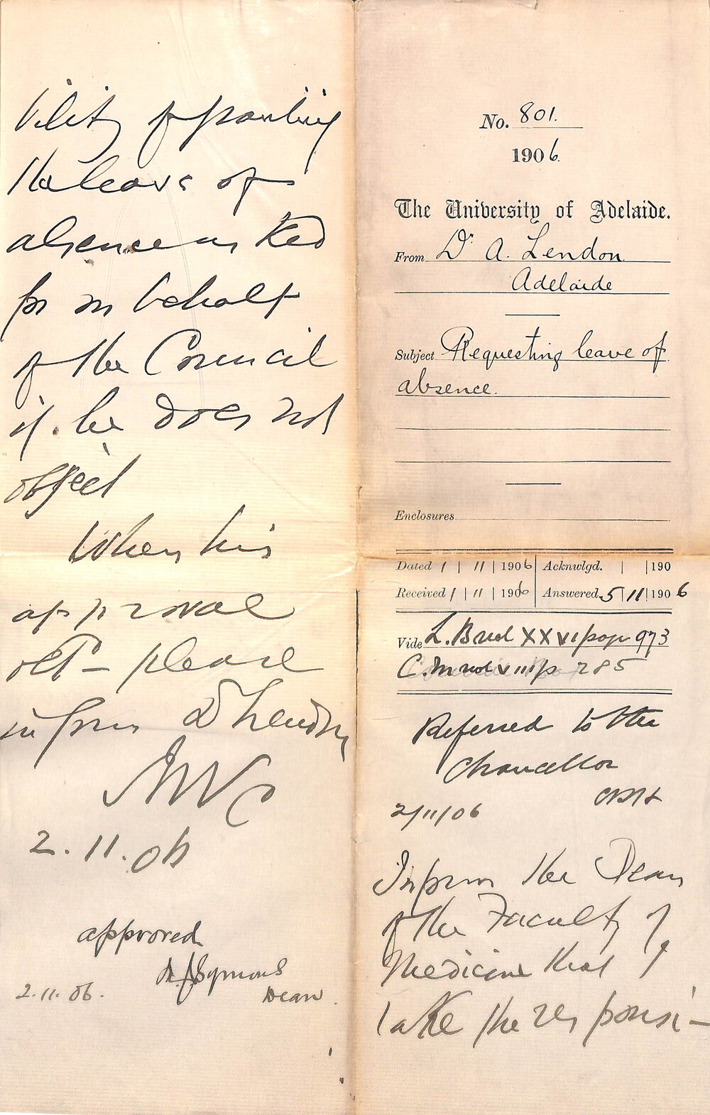 Exam paper details and requesting leave