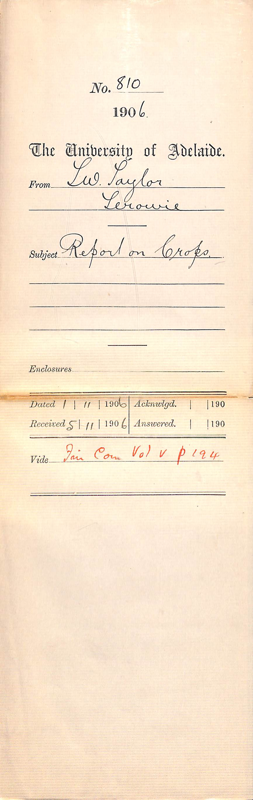 Reporting on crops and weather