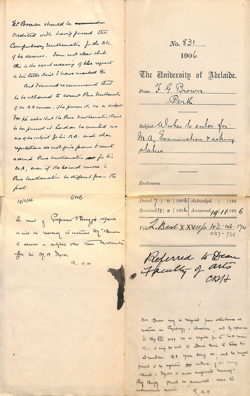 Asking for recognition of prior study