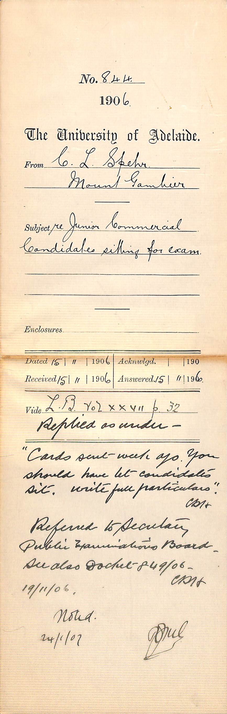 Junior Commercial Candidates sitting for Exam