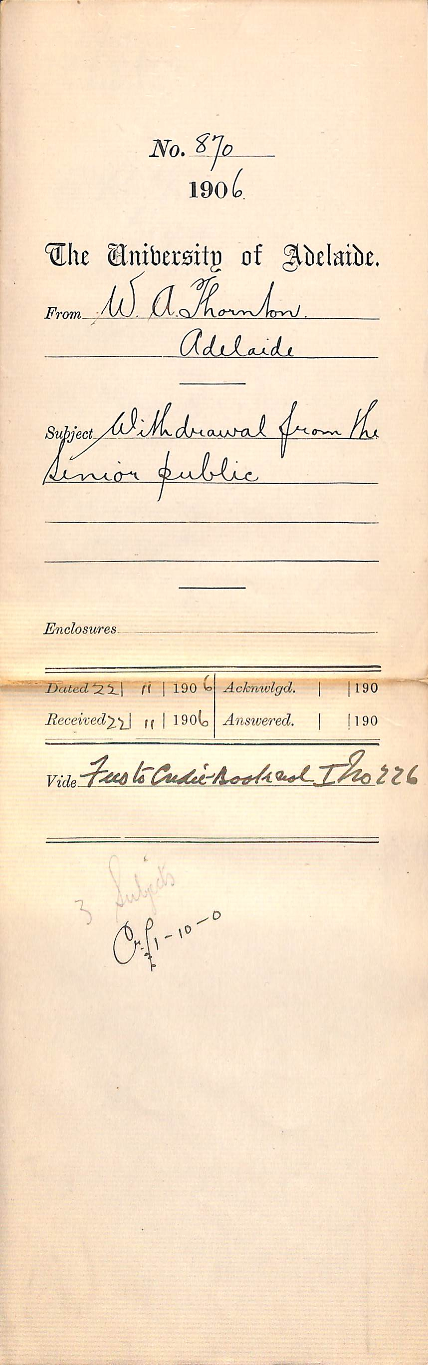 Withdrawal from the Senior Public