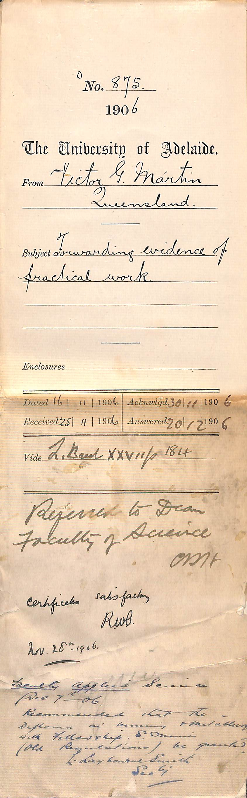 Forwarding evidence of Practical Work