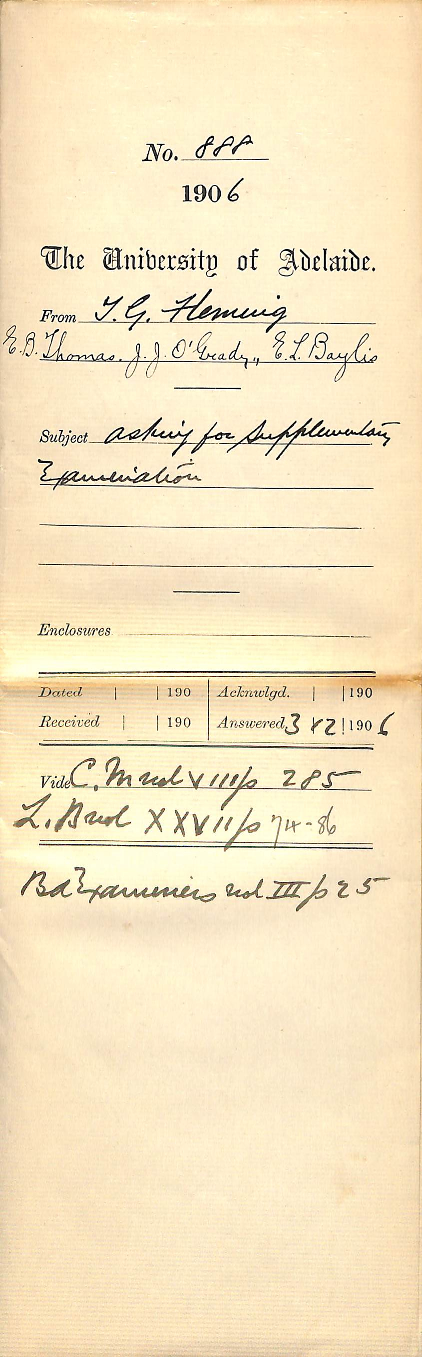 Asking for Supplementary Examination