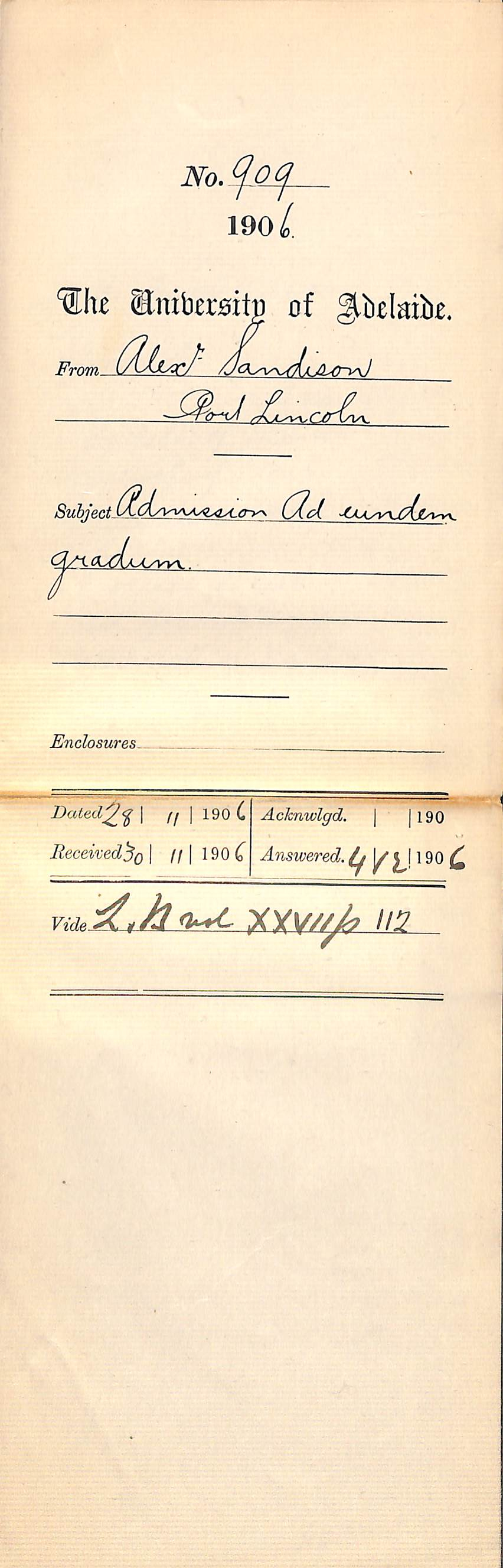 Admission Ad eundem gradum