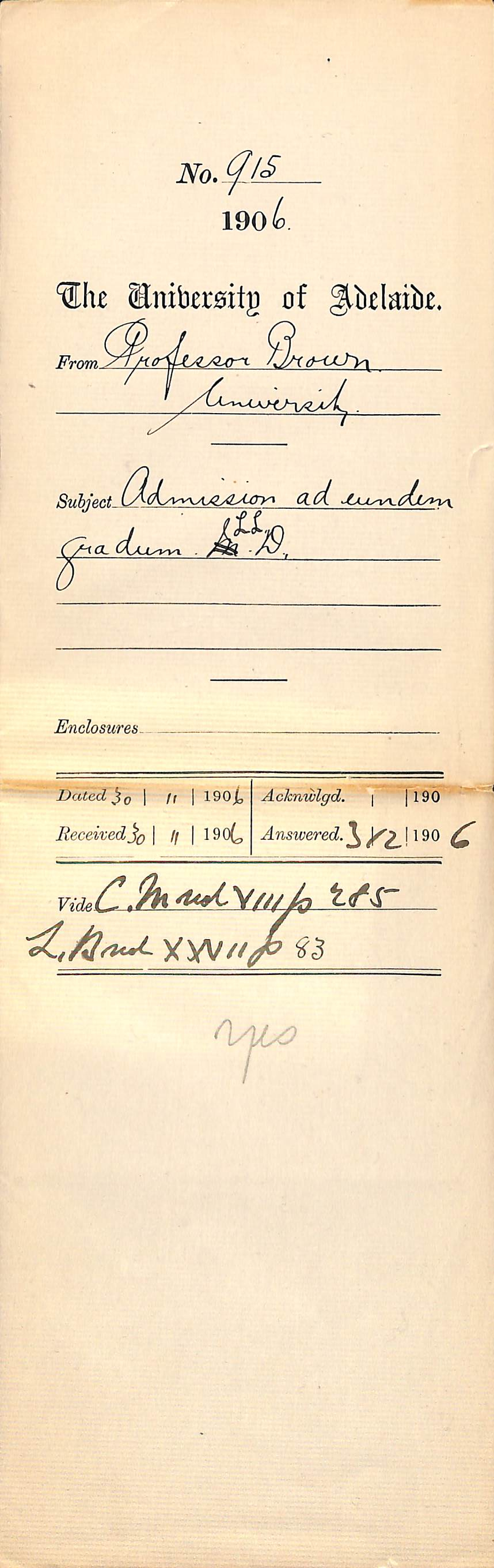 admission ad eundem gradum