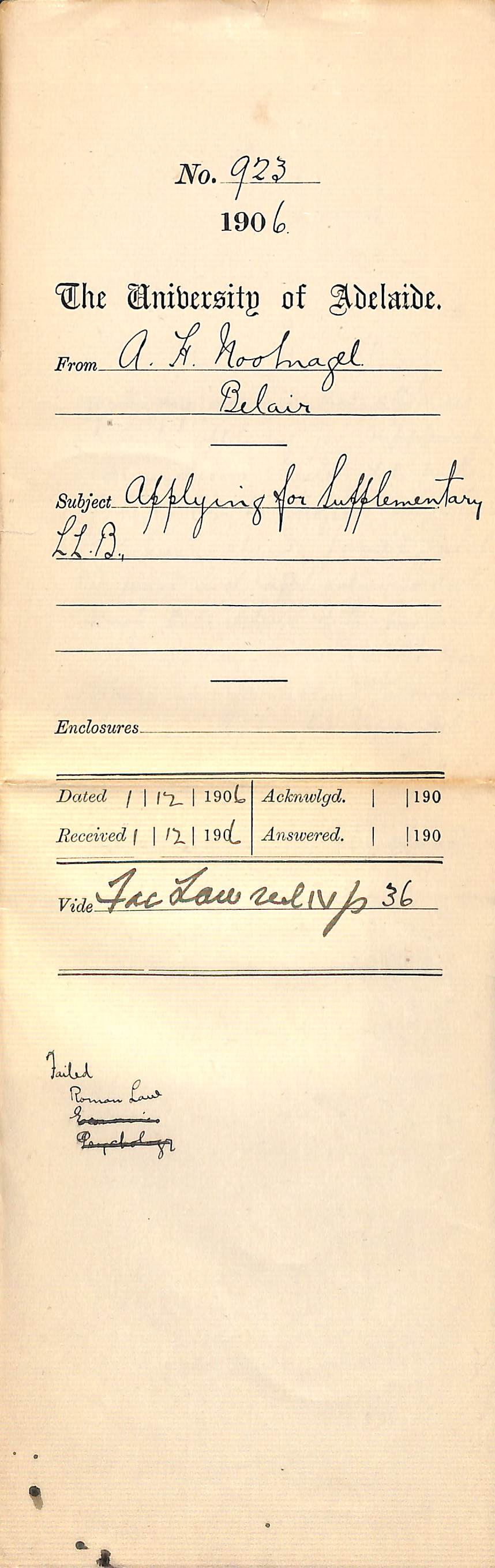 Applying for Supplementary L L B