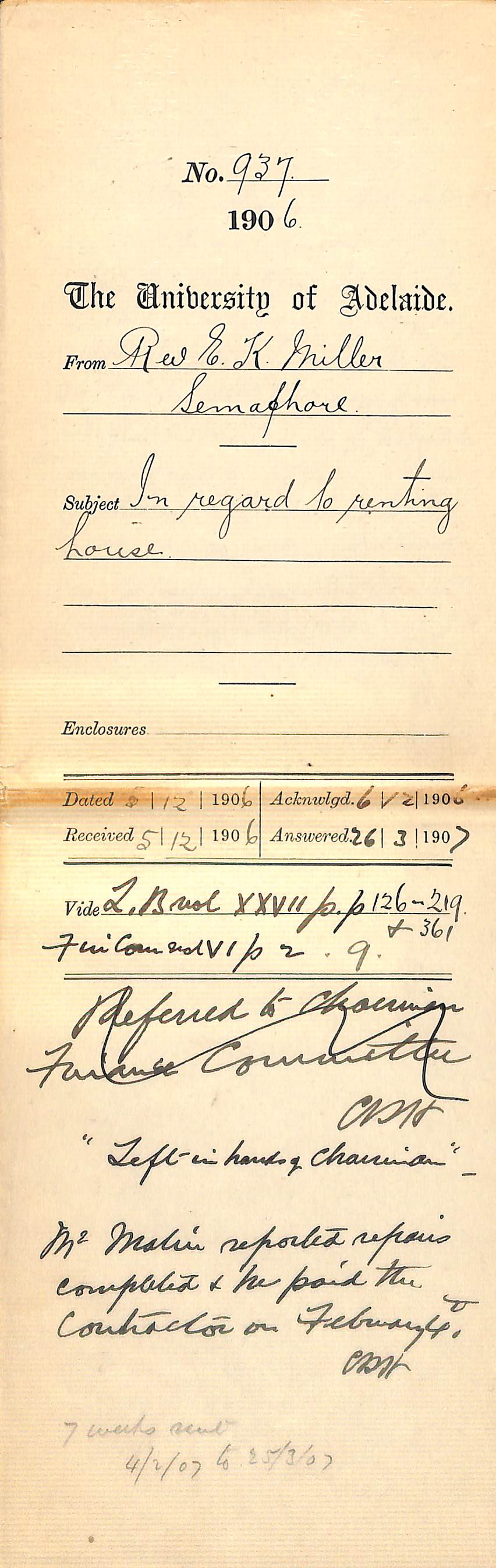 In regard to renting house