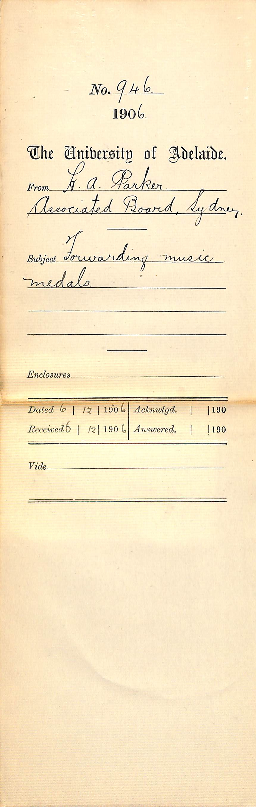 Forwarding Music Medals