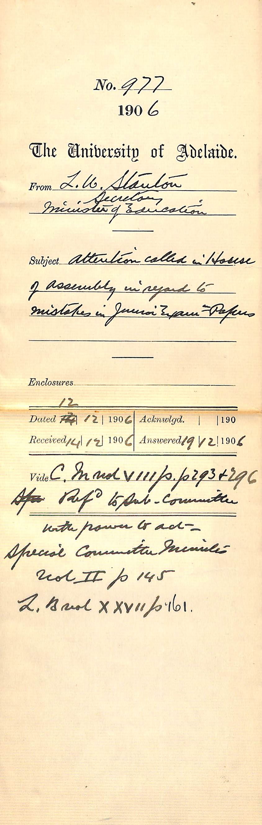 Attention called in House of Assembly regarding mistake Junior Exam