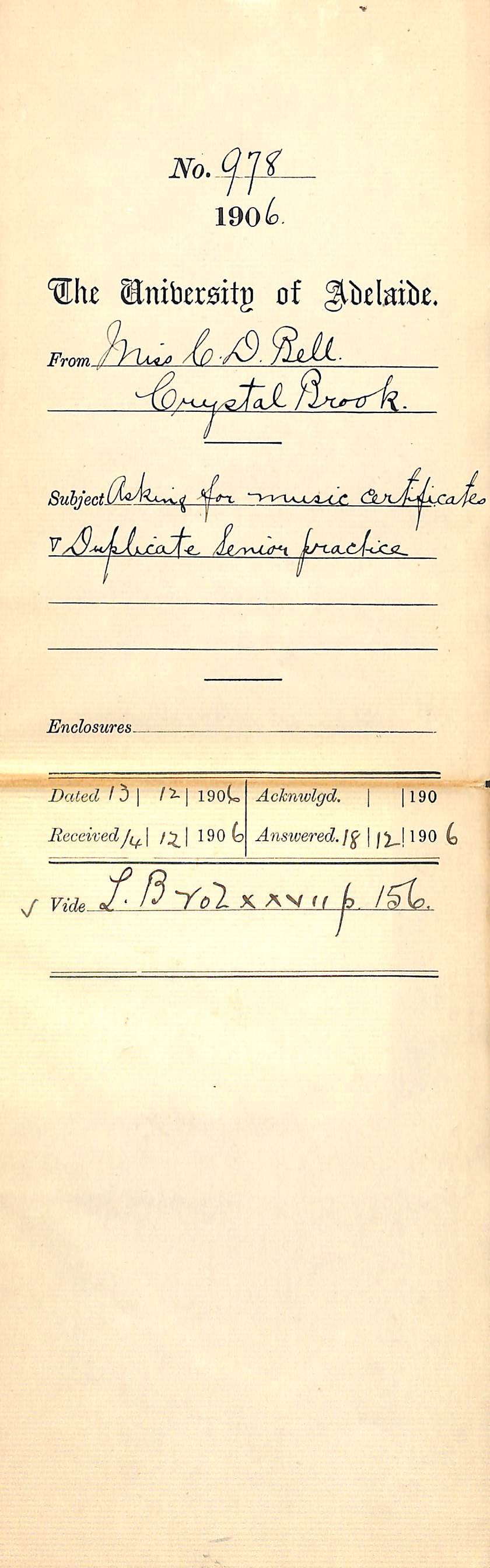 Asking for Music Certificates and Duplicate Senior Practice