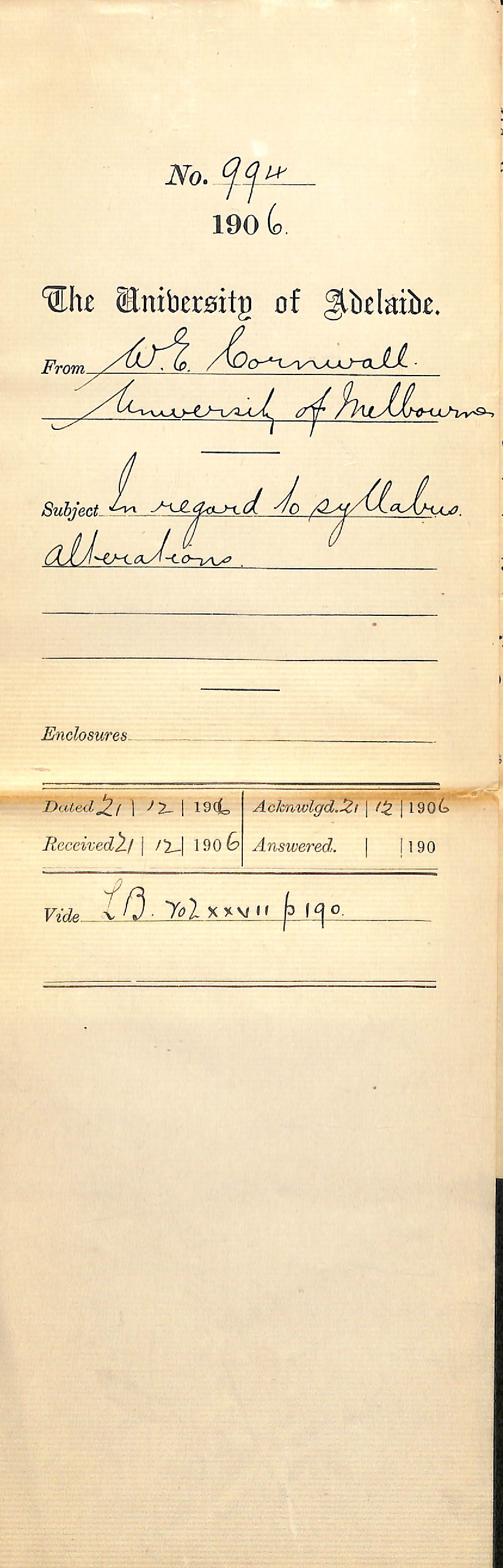 In regard to Syllabus Alterations