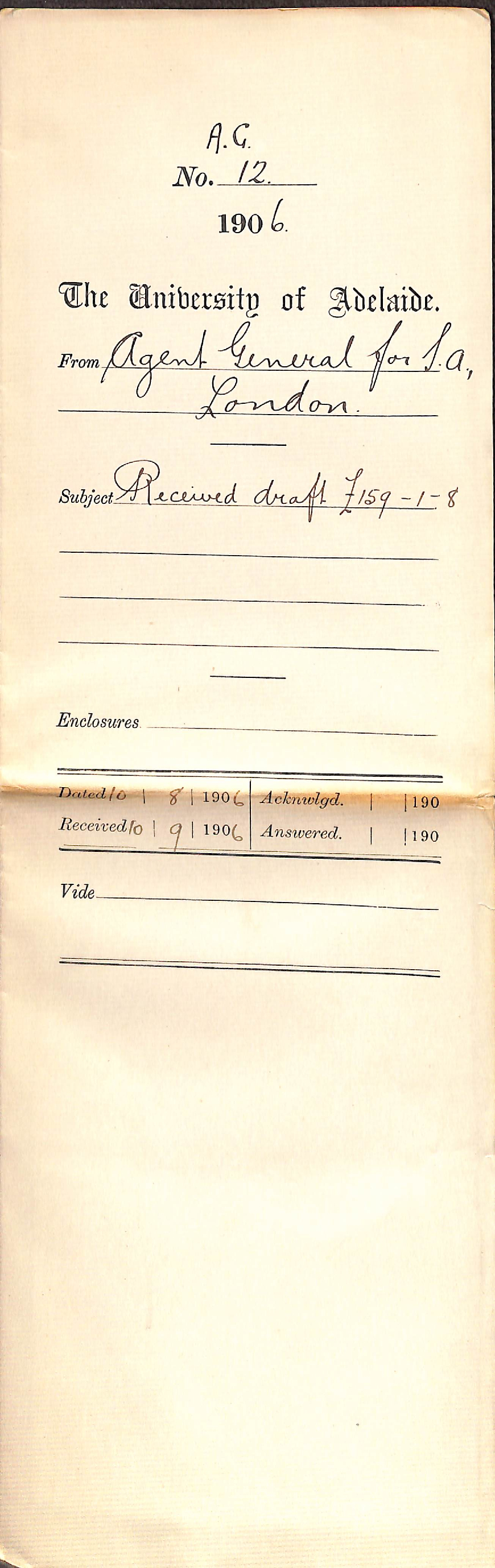 Received draft &pound;159-1-8