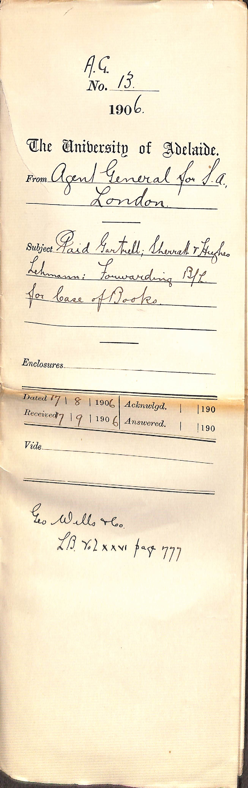 Bill of Lading and paying for lease of books