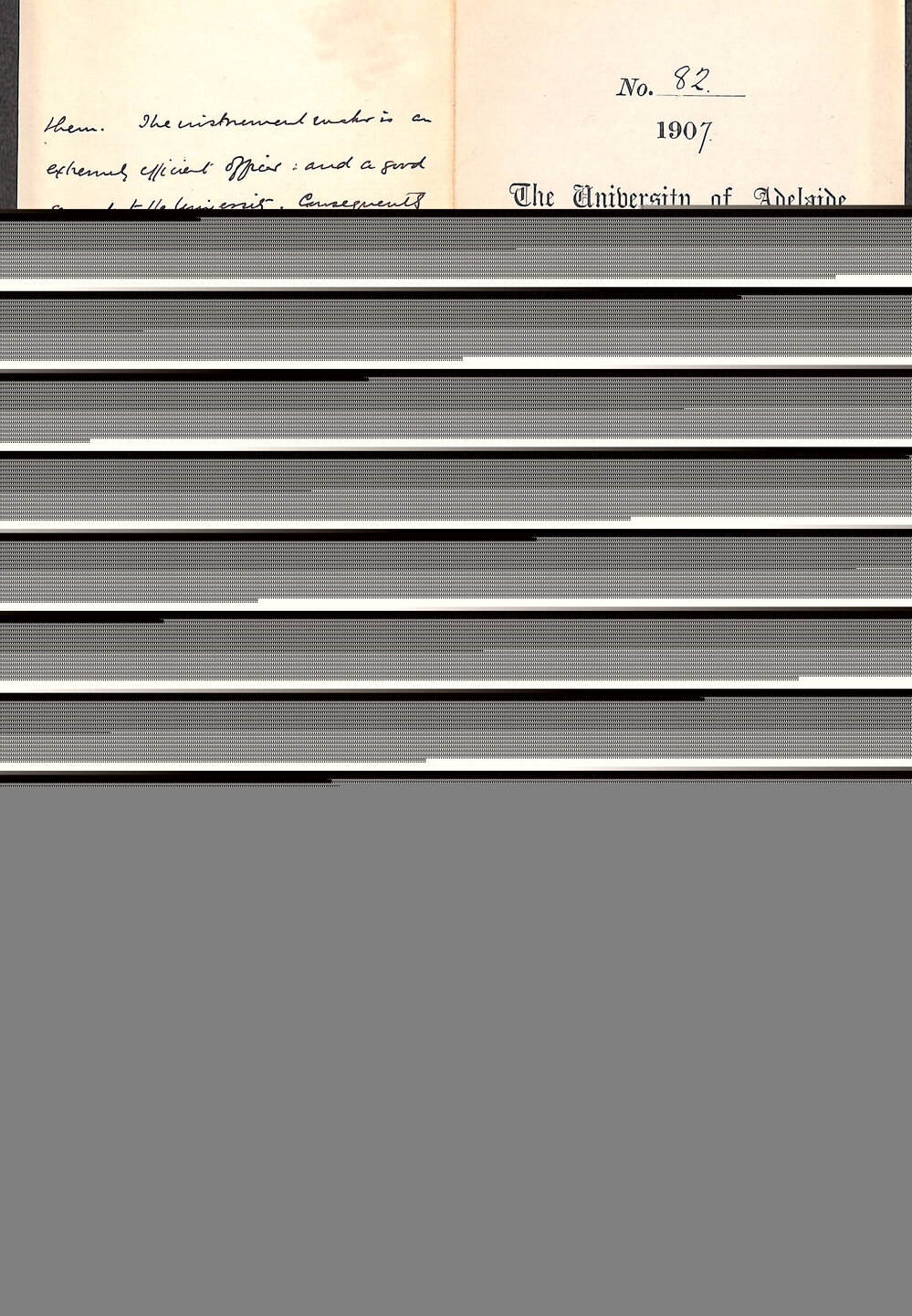 Walter Emerson Cornwall - Registrar University of Melbourne - Information re system of Cadetships