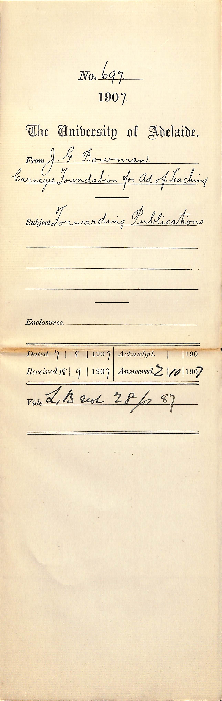 John G Bowman - Carnegie Foundation for Advancement of Teaching Forwarding Publications