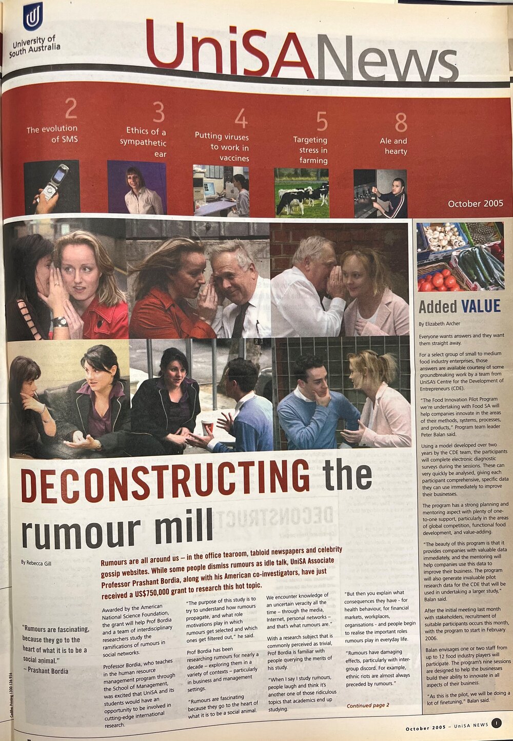 UniSA News cover 2005