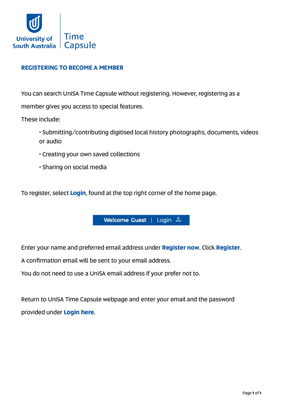 Registering to become a member