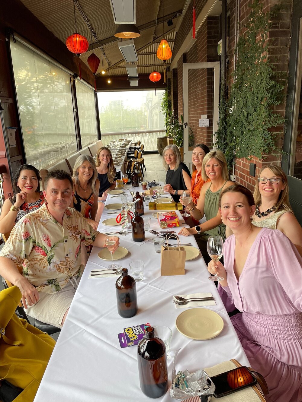 Team dinner, 40 degree night! 