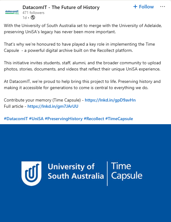 DatacommIT LinkedIn post