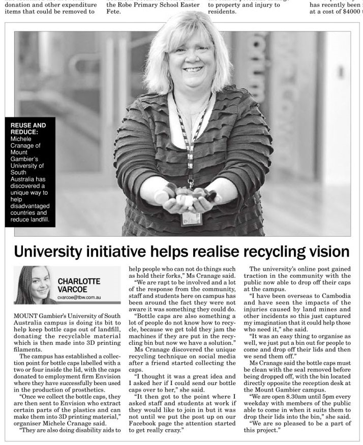 Caps off to recycling