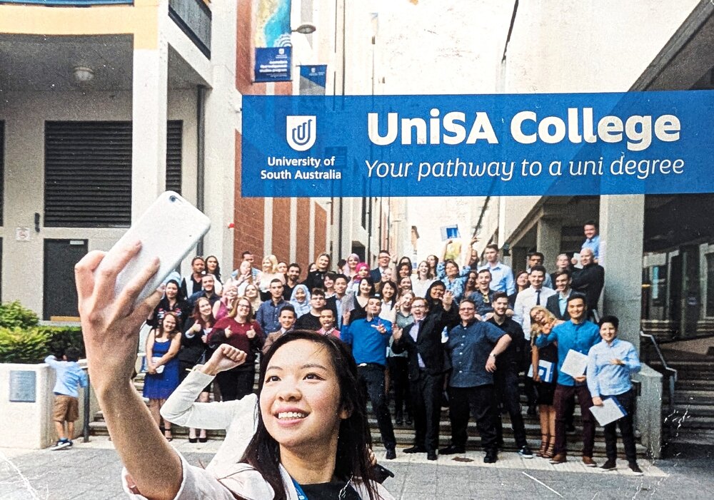 UniSA College postcard