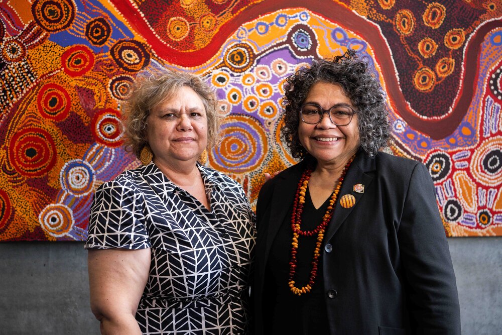 Leata Clarke and Vonda Last at the Unaipon Commemoration event 