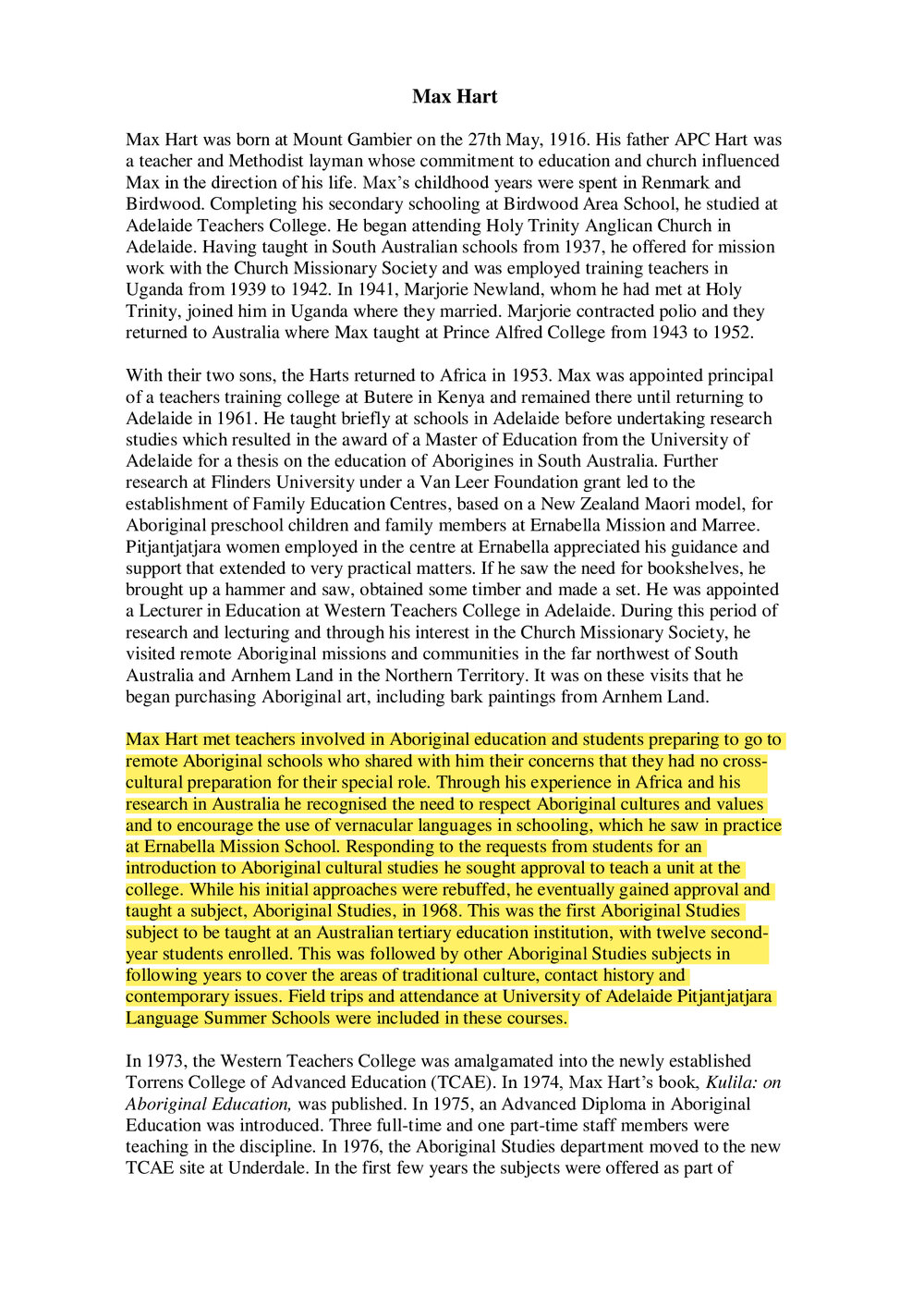 Laying the foundation