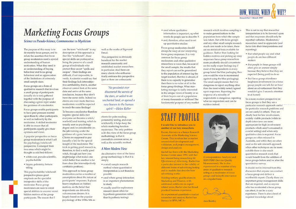 How, Where, When, Why? 