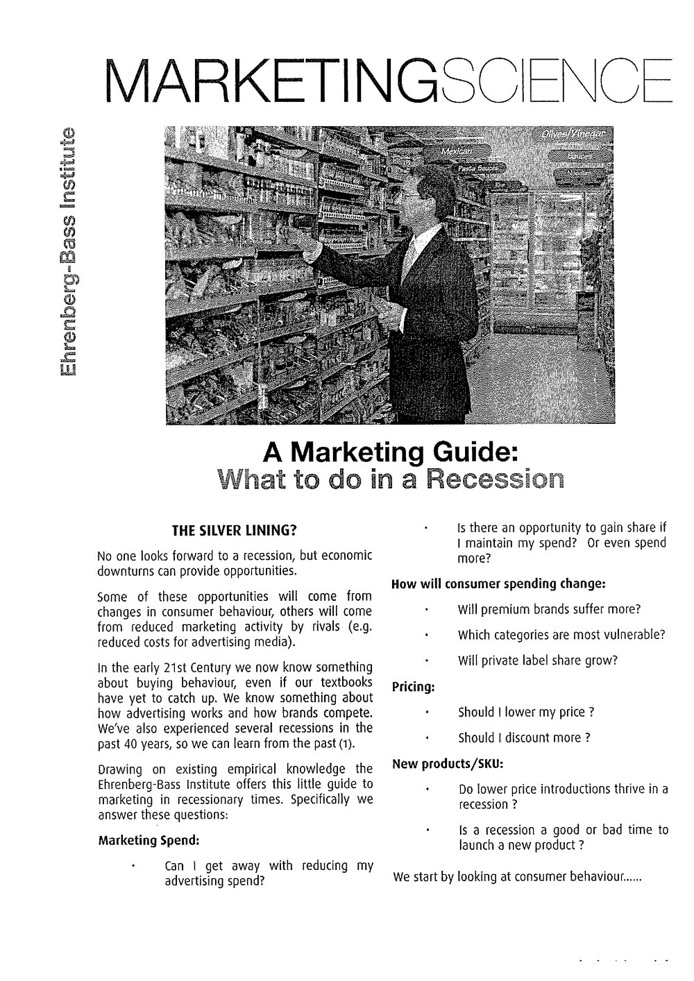 What to do in a recession 
