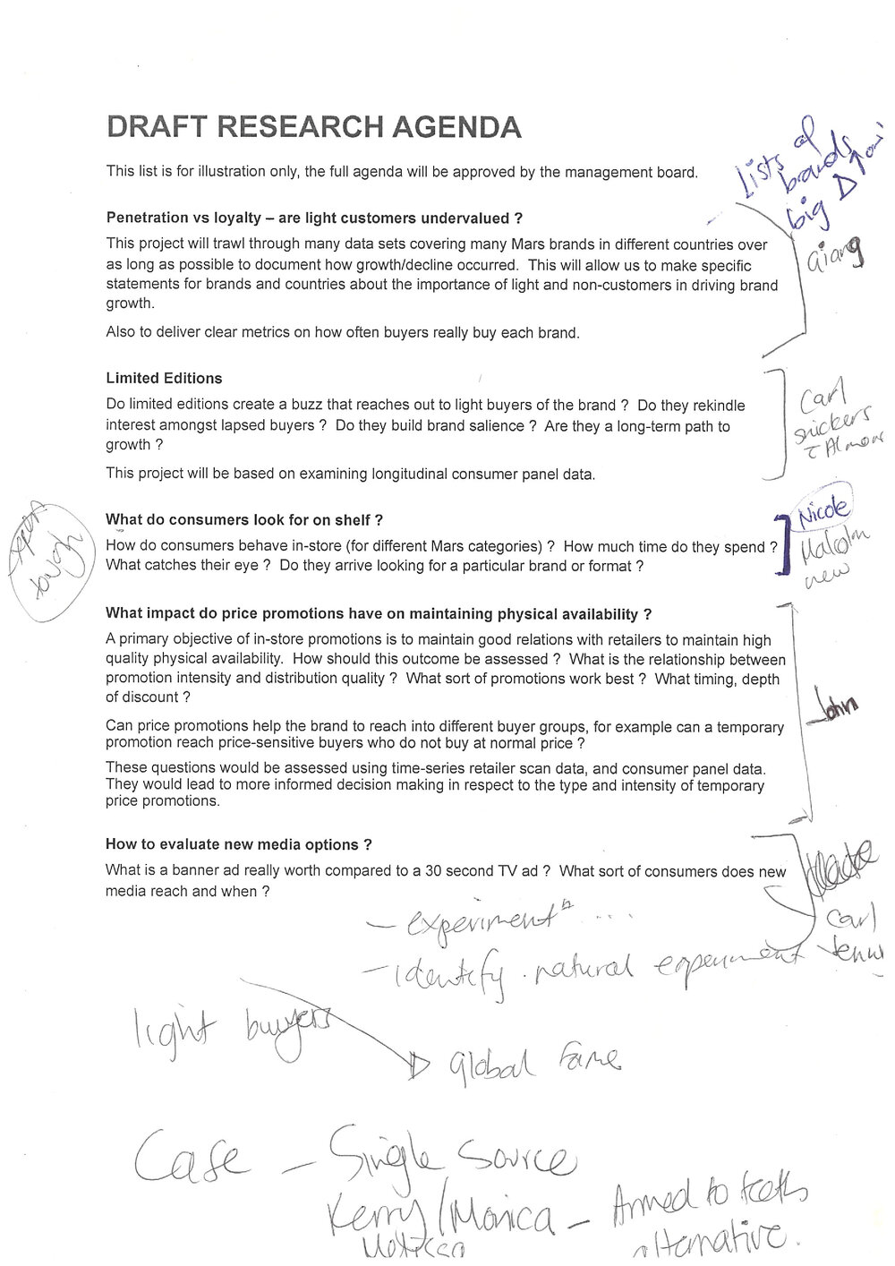 Research Agenda for Mars 2009 with Bios