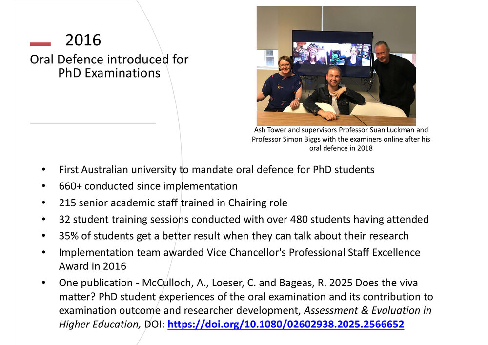 Oral Defence for PhD candidates at UniSA