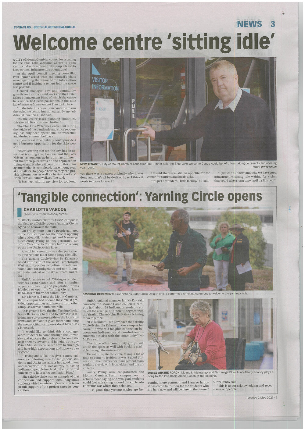 Articles: Yarning Circle opening at Mt Gambier