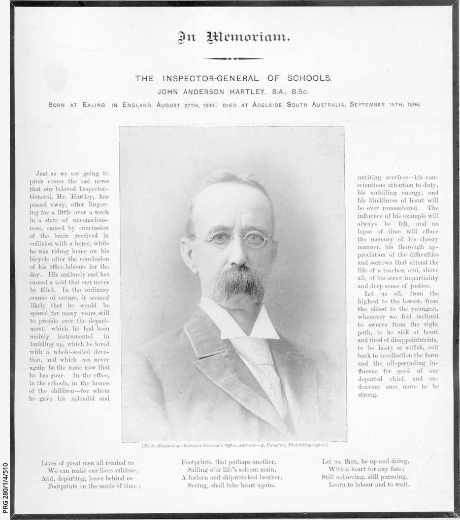 In Memorium: The Inspector General of Schools, John Anderson Hartley