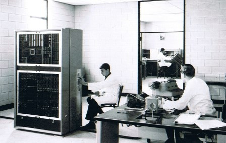 CIRRUS in operation, with R.J. Potter in the foreground, and W. Dorfl in the back room