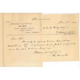 Frederic Chapple - Prince Alfred College - With reference to Mr Judes Senior Certificate
