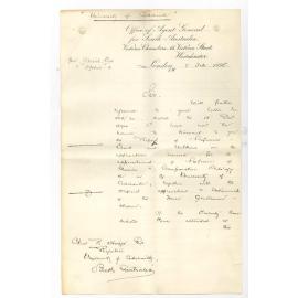 Thomas Playford - The Agent General - Victoria Street Westminster London - Forwarding Professor Lambs report on applications for Hughes Professorship of Classics