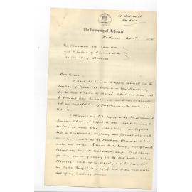 E H Irving MA BA - 66 Andrew Street Windsor Melbourne - Application for Classical Lectureship from March to May