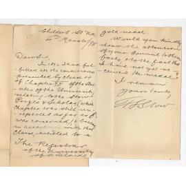 Franicis Leslie Stow - Childer Street North Adelaide - Entitled to gold medal as Stow Scholar