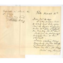 Mrs Edward Willis Way - Robe - Dr Way commences lectures on 25th instant